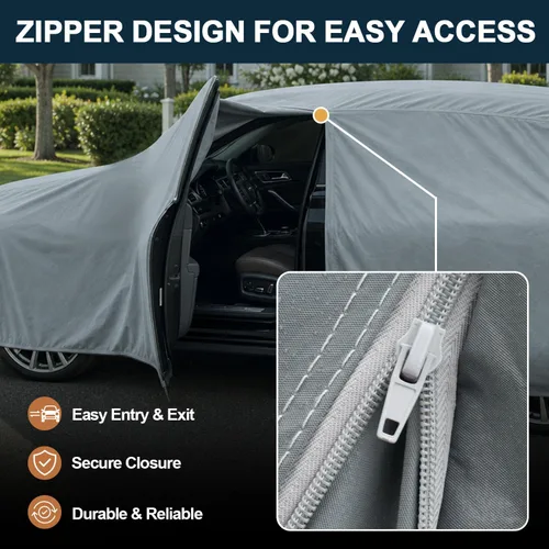 Vista 4 de GUNHYI Funda de coche de 16 capas para automóvil deportivo Coupe pequeño impermeable para todo tipo de clima, ajuste universal Mazda Miata/MX-5, BMW