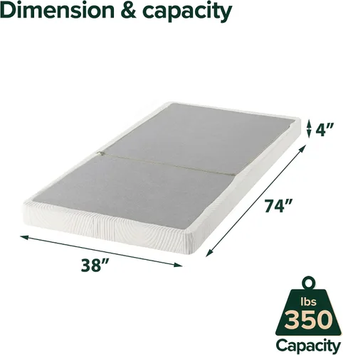 Vista 2 de Base somier para colchón perfil plegable bajo de 4 pulgadas Zinus, Acero