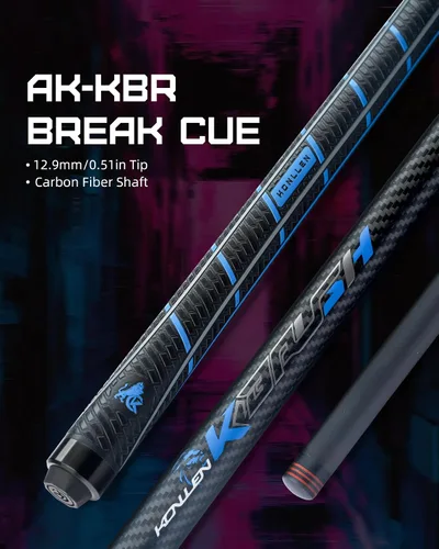 Vista 2 de KONLLEN Carbon Fiber Break Cue, 58" 2-Piece Heavy Hitter Pool Break Cue Stick with 12.9mm Tip, Professional Billiards Break Stick