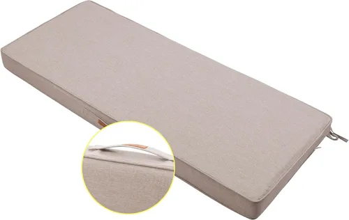 Vista 21 de FUNHOME Cojín de Banco para Exteriores 42 x 18 x 3 Pulgadas, Cojín de Sofá Portátil Resistente al Agua, Cojín de Columpio de Porche con Asa y Lazos