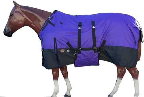 Vista 16 de HILASON Manta de Caballo de Poly Impermeable de Invierno 1200D con Envolvente de Vientre Mantas de Exterior para Caballos Vino