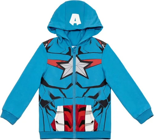 Vista 4 de Marvel Avengers - Sudadera con capucha y cremallera para niños pequeños a niños grandes (2T - 18-20)