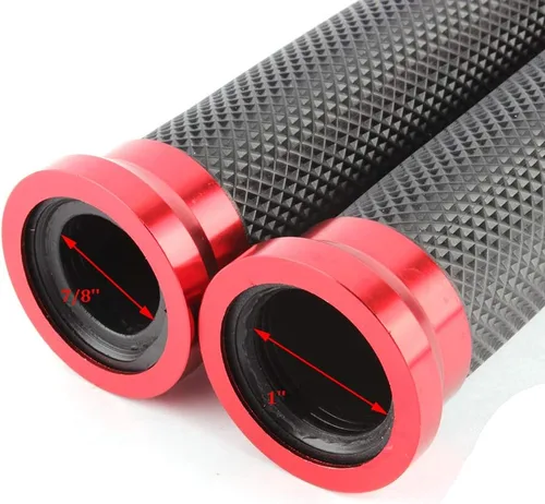 Vista 3 de Motorcycle 7/8" CNC Hand Grips Aluminum Rubber Gel Handlebar for Sport Bike(Red)