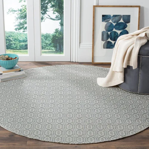 Vista 8 de SAFAVIEH Colección Montauk - Alfombra decorativa de 3 x 5 pies, color marfil y azul marino, tejido plano bohemio hecho a mano, de algodón, ideal