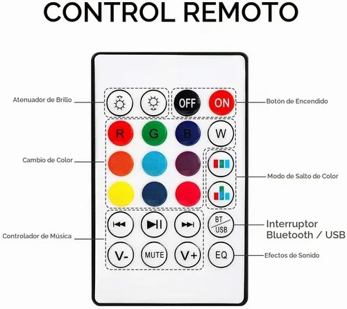 Vista 7 de eecoo Bombilla LED inteligente, altavoz de bombilla Bluetooth con regulable, RGB multicolor, audio y música, funciones estéreo, control remoto