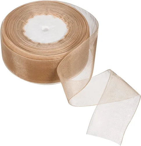 Vista 7 de PATIKIL Cinta de organza transparente de 1-37/64 pulgadas, 50 yardas, 1 rollo de tela decorativa de gasa para envolver regalos, manualidades, ramo
