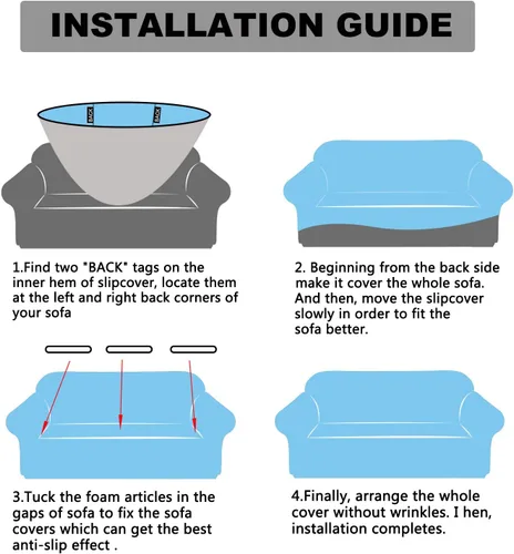 Vista 7 de Granbest - Funda de sofá impermeable de alta calidad Granbest de alta elasticidad para sofá de tela súper suave (gris, pequeña)