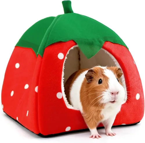 Vista 11 de Cama de conejillo de indias, casa de conejo enano, accesorios para cueva, acogedor escondite para conejito, erizo, hurón, chinchilla y otros Rosa