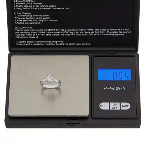 Vista 5 de Báscula digital de bolsillo para cocina, 1.76 oz por 0.00 oz (batería incluida)