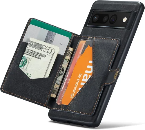 Vista 27 de Funda para Google Pixel 6 Pro, cartera magnética desmontable con ranura para efectivo, soporte de carga inalámbrica, función atril compatible