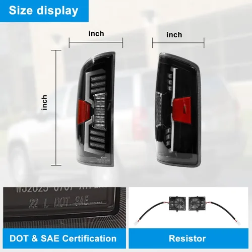Vista 9 de ROXX Luces traseras LED completas compatibles con Dodge Ram 1500 2002-2006, Dodge Ram 2500 3500 2003-2006, conjunto de luces traseras de lente