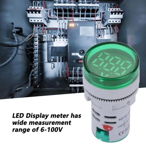 Vista 3 de YWBL-WH DC 6-100V Digital LED Voltímetro Medidor de Voltaje Redondo Luz Indicadora para Batería de Coche Motocicleta Panel Solar Monitoreo de Voltaje