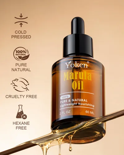 Vista 6 de Yoken Aceite de marula de 2 onzas, aceite para rostro y cabello 100% puro