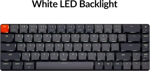 Vista 8 de Keychron K7 teclado mecánico inalámbrico ultra delgado con Bluetoothcable de 68 teclas con interruptor mecánico marrón Gateron retroiluminación LED