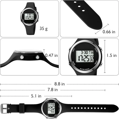 Vista 5 de Reloj XCZAP Deportivo al Aire Libre con Alarma, Resistente al Agua 5 Bar, LED, Digital