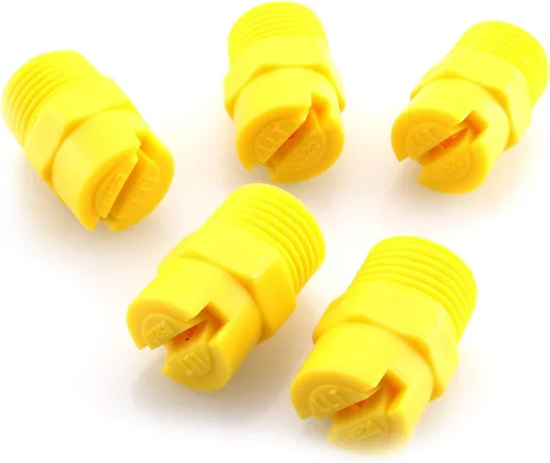Vista 5 de DGZZI Punta de pulverización de ventilador plano 5PCS 1/4 pulgada rosca macho 80 grados PP estándar Veejet amarillo boquillas