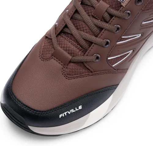 Vista 6 de FitVille Mens Wide Hiking Shoes Waterproof Outdoor Work Shoes Trekking Trails Sneakers with Arch Support for Heel Pain Relief - Sturdy Core