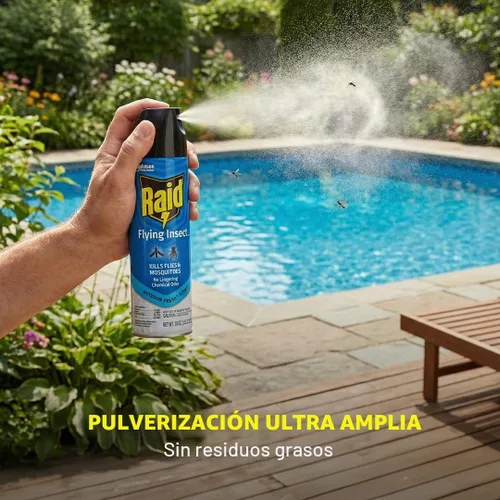 Vista 7 de Raid Aerosol para insectos voladores, aroma fresco al aire libre, mata moscas, mosquitos y otros insectos voladores en contacto