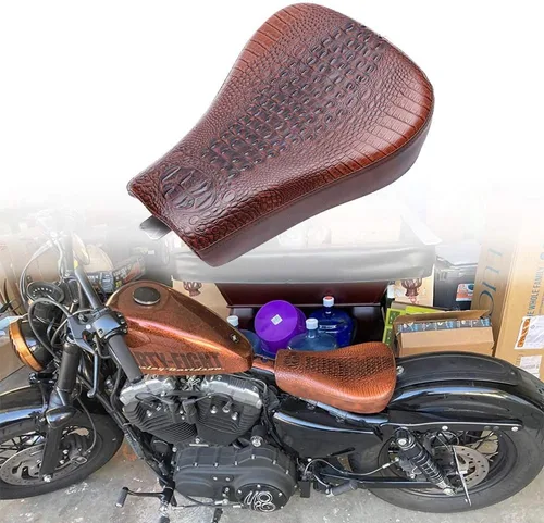 Vista 10 de DREAMIZER Asiento de Motocicleta para Conductor Asiento Delantero Individual Compatible con Sportster 48 72 Iron 883 XL883 Forty Eight XL1200 Negro