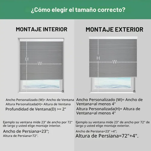 Vista 6 de Tonature Persianas Celulares de Tamaño Personalizado para Ventanas Cortinas Blackout sin Cordón Persianas Enrollables Protección UV Aislamiento Beige