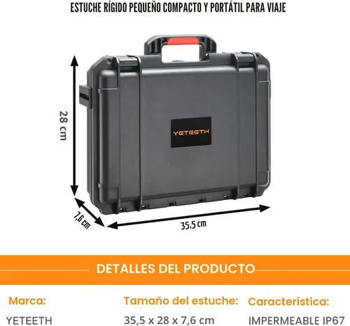 Vista 3 de Estuche Rígido para DJI Mini 4 Pro: Carcasa Resistente al Agua con Espuma para DJI Drone Mini 3 Pro/Min3/RC2/RC/RC-N2/N1 Caja de Almacenamiento