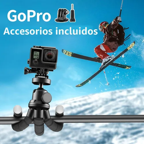 Vista 3 de Aureday Trípode para teléfono, trípode flexible para iPhone y teléfono celular Android, viene con control remoto inalámbrico y clip para grabación