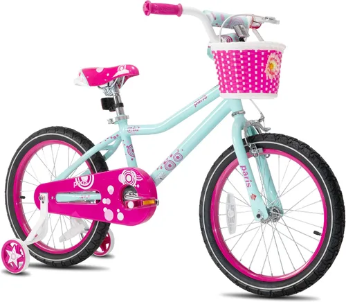 Vista 10 de JOYSTAR Paris Girls Bike for Ages 3-8 Years Old, 14 16 18 20 Inch Kids Bike with Training Wheels, Basket and Handbrake, Multiple