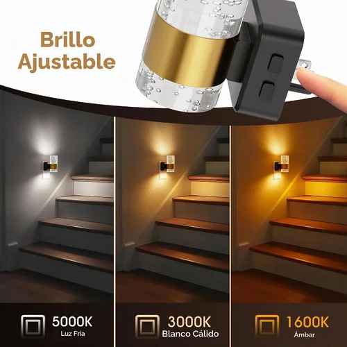 Vista 3 de L LOHAS LED Las luces nocturnas se enchufan a la pared, luz nocturna con Anillo de oro-3CCT