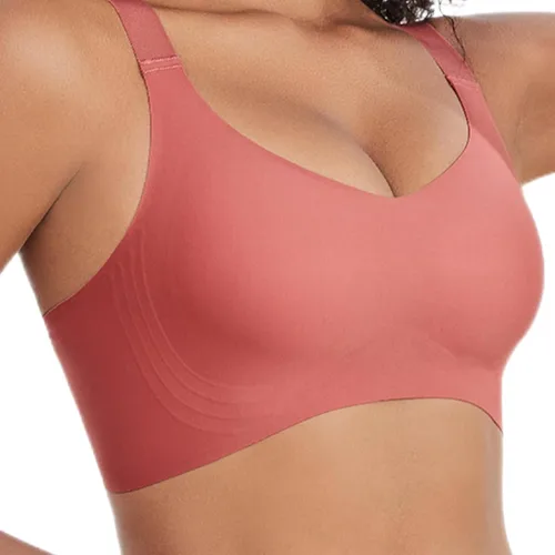 Vista 3 de Brasier sin varillas para mujer, brasier tipo camiseta, relleno extraíble, sin sensación, brasier cómodo