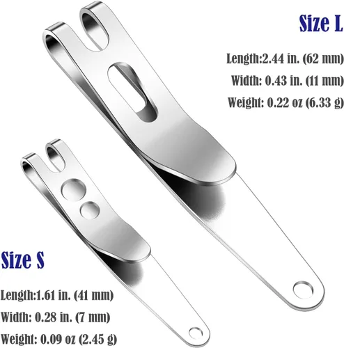 Vista 3 de UltraTac Clip de bolsillo de transporte profundo, clip de suspensión multiusos para llaves, linternas, cuchillos, acero inoxidable (paquete de 1)