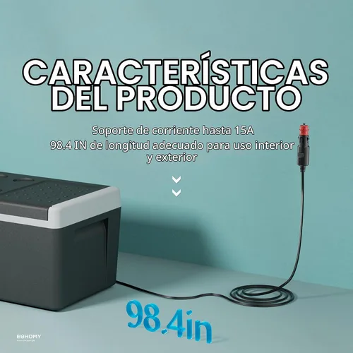 Vista 2 de EUHOMY Cable de alimentación CC de 12 V, cable de alimentación de 12 V, cable de alimentación CC de 12 V para refrigerador de automóvil, congelador