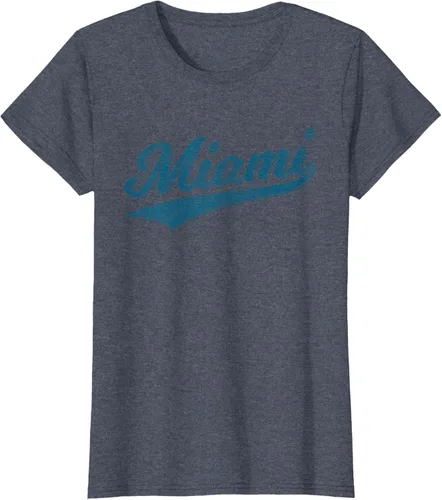 Vista 33 de Camiseta de estilo vintage de Miami Florida VARSITY SCRIPT Sports, gris, S
