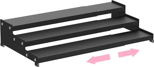 Vista 10 de Organizador expandible para especias con estante de 3 niveles para armario, organización de estantes de condimentos. Ideal para estantes de encimera