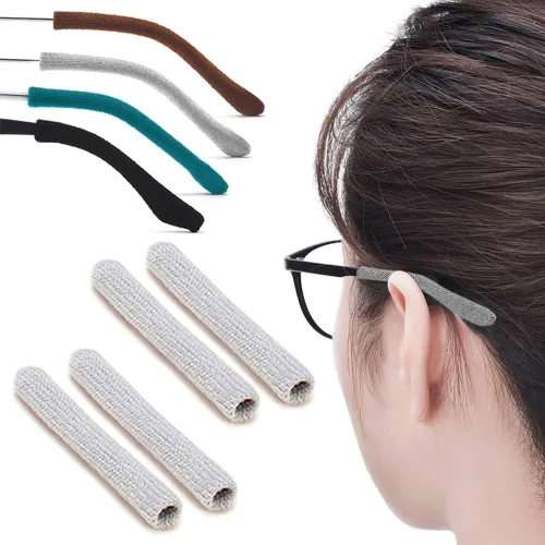 Vista 9 de 2 pares de almohadillas suaves mejoradas para orejas de gafas, agarres antideslizantes de algodón tejido para gafas, puntas cómodas de patillas 2