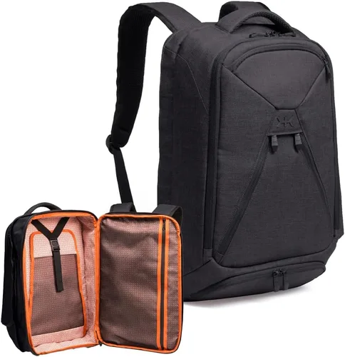 Vista 10 de Mochila portátil de viaje y trabajo ampliable de dos en uno de Knack, aprobada por la TSA, Aleación gris.