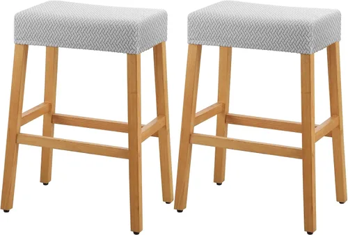 Vista 48 de YISUN Fundas de taburete rectangulares, paquete de 2 fundas elásticas impermeables para asiento de silla de montar, taburetes de bar, sillas de bar