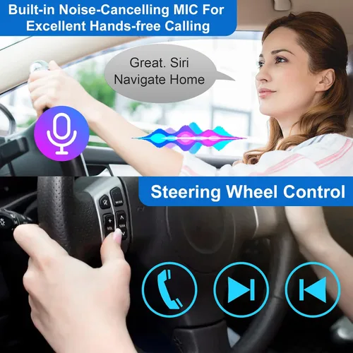 Vista 7 de Radio Estéreo de Coche Doble DIN, CarPlay Inalámbrico Android Auto Inalámbrico, Receptor de Audio de Coche con Pantalla Táctil de 7 Pulgadas