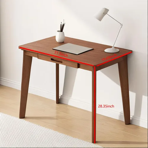 Vista 3 de DELLMAO Escritorio para computadora de escritura, escritorio de oficina, mesa de computadora, escritorio de estudio con 1 cajón para muebles