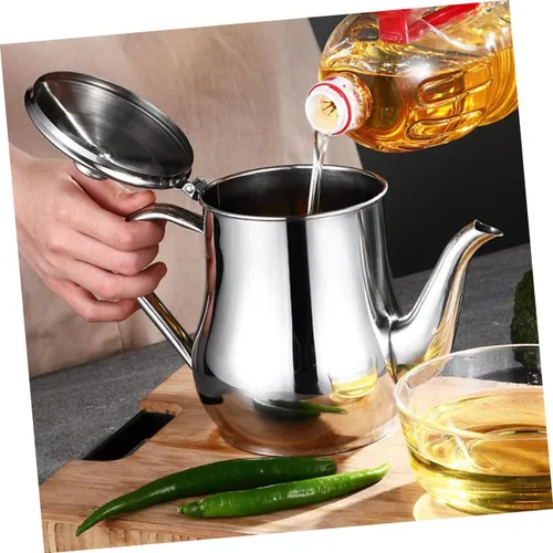 Vista 3 de HEMOTON Colador de aceite Pot Contenedor de aceite de cocina Contenedor de grasa Colador para cocinar