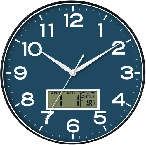 Vista 16 de AKCISOT 8 Inch Wall Clock, Silent Battery Operated Analog Clock, Black