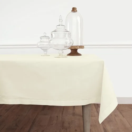 Vista 11 de Solino Home Mantel de lino de algodón, dobladillo blanco, 52 x 52 pulgadas
