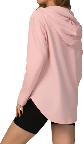 Vista 3 de Sudadera con capucha de manga larga con cordón para mujer, tallas S-2XL