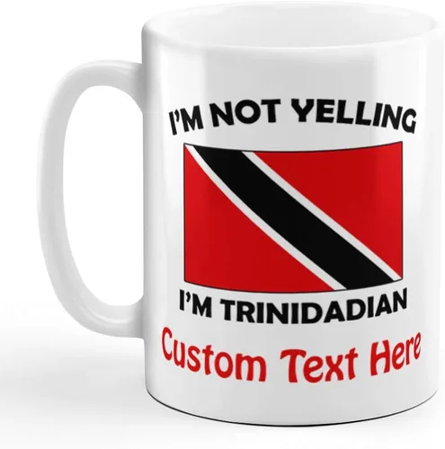 Vista 8 de Taza de té y café de cerámica Trinidadian Trinidad Tobago Trinidadians, regalo de Navidad, Hanukkah, para hombres y mujeres