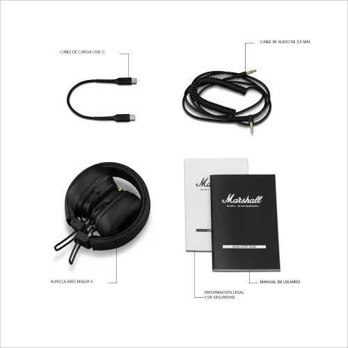 Vista 11 de Marshall Major V - Auriculares inalámbricos con Bluetooth para llevar en la oreja - Negro
