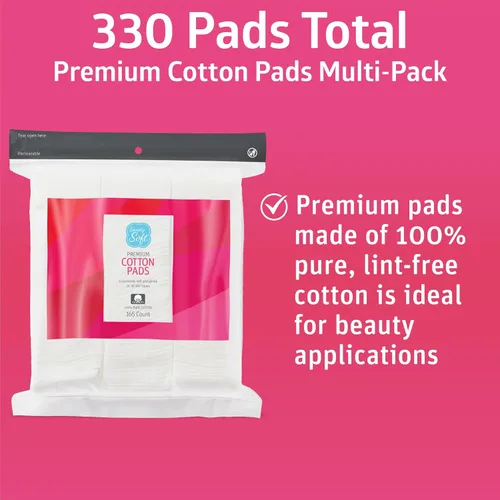 Vista 2 de Simply Soft Almohadillas de algodón de alta calidad, 100% algodón natural y sin pelusas, hipoalergénicas (330 unidades)