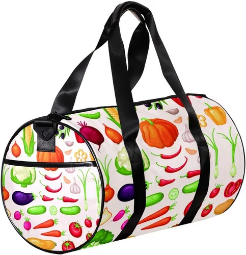 Vista 3 de LEVEIS Healthy Vegetables Sports Duffel Bag Travel Tote Carry on Weekender Gym Overnight Bag for Men & Women