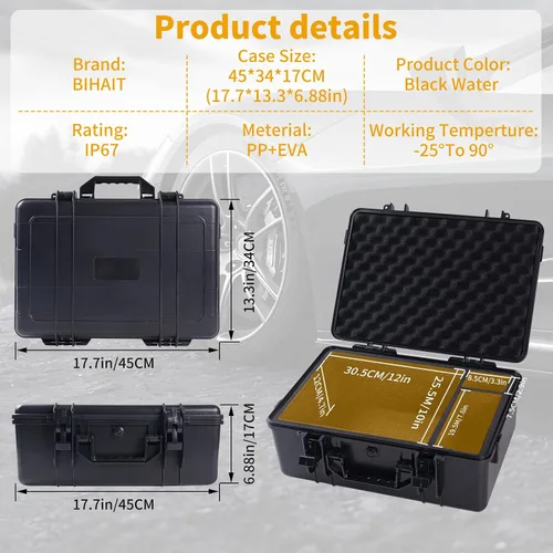 Vista 4 de Estuche rígido para compresor de aire para inflador de neumáticos DEWALT 20V MAX DCC020IB, a prueba de polvo, impermeable, a prueba de golpes