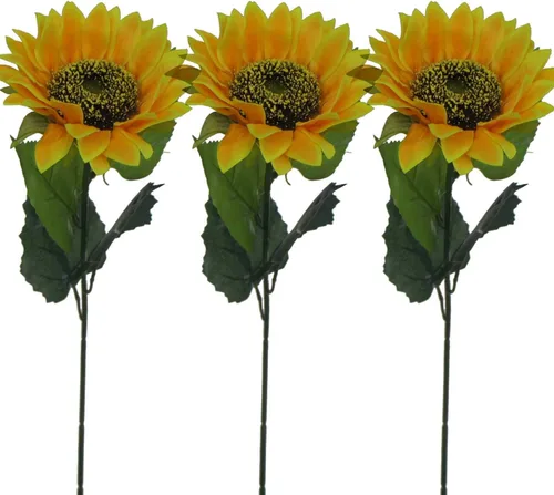 Vista 3 de Decoración de flores artificiales de girasoles de seda de 24" (1)