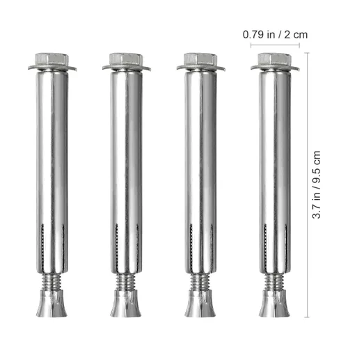 Vista 5 de VILLCASE Tornillos de expansión de acero inoxidable de 3.15 x 0.79 pulgadas, sujetadores de anclaje de hormigón para instalación de topes
