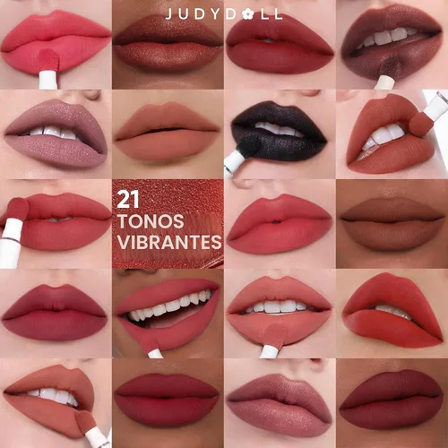 Vista 8 de JUDYDOLL - Lápiz labial para mujer, color rojo mate, larga duración Pout de frambuesa N14